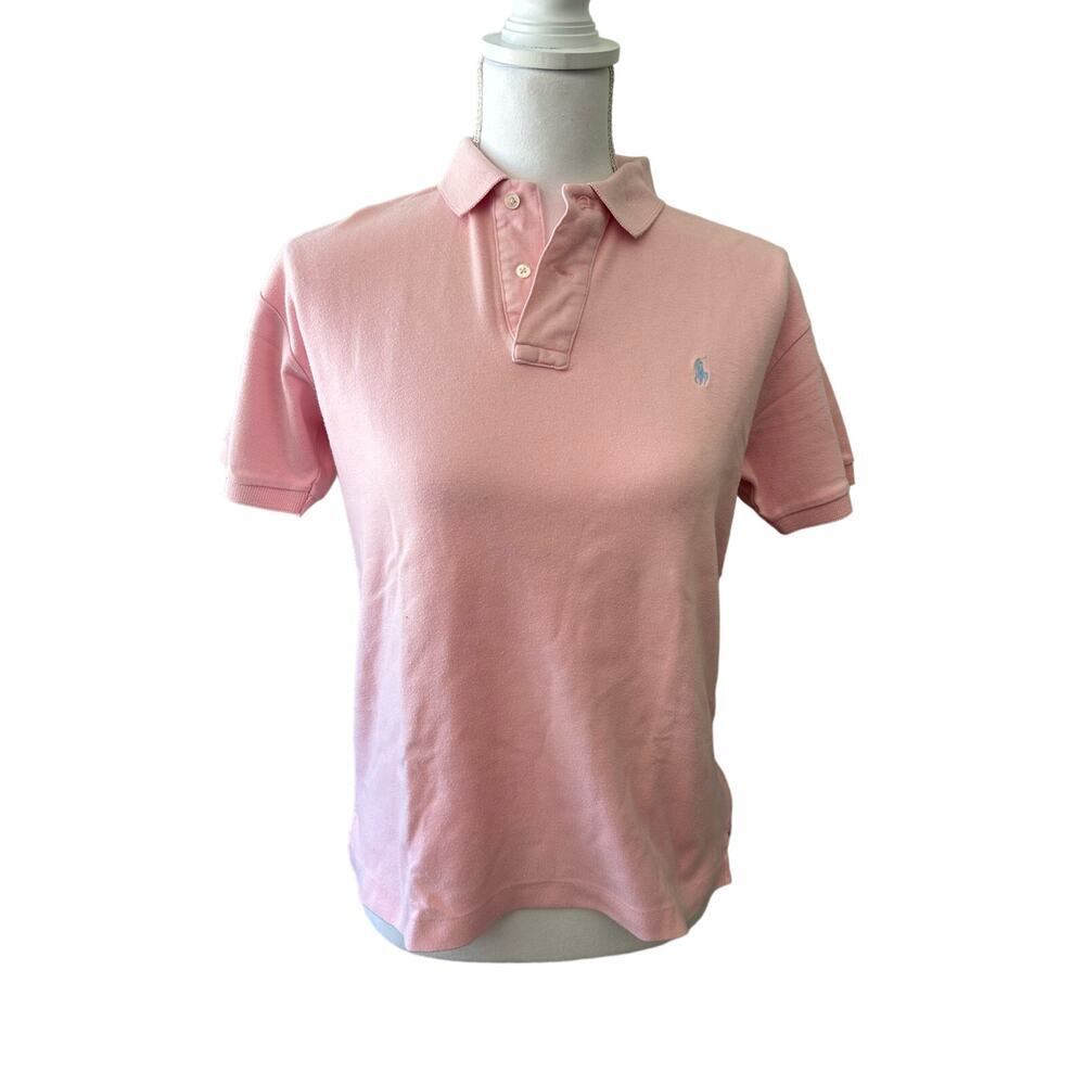 Vintage women's Ralph Lauren polo light pink size medium